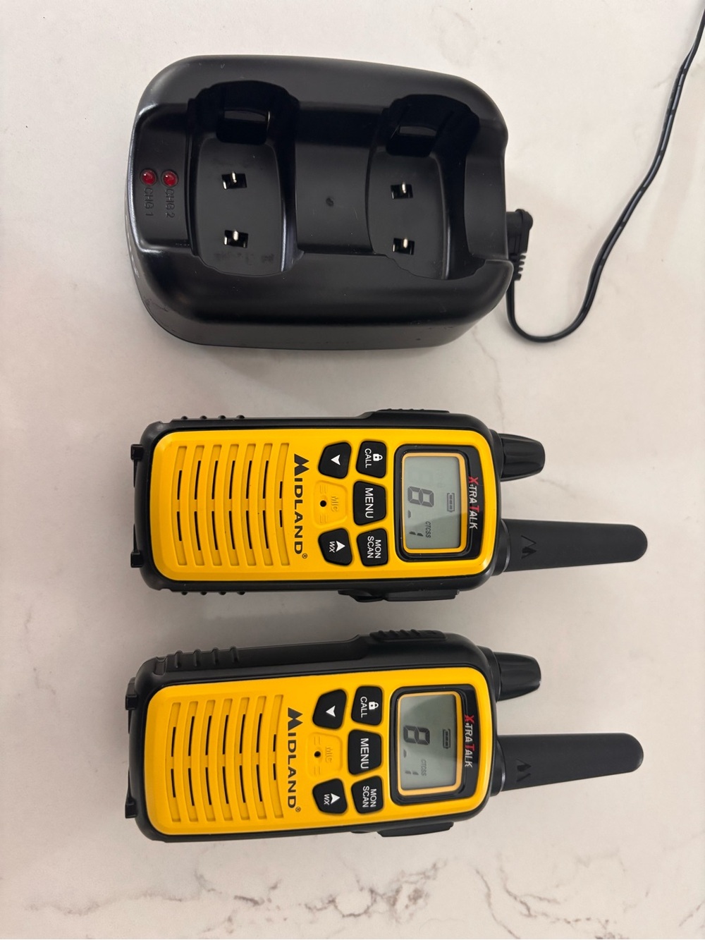 Midland Yellow Twin Pack Two-Way Radios with Dual Charger